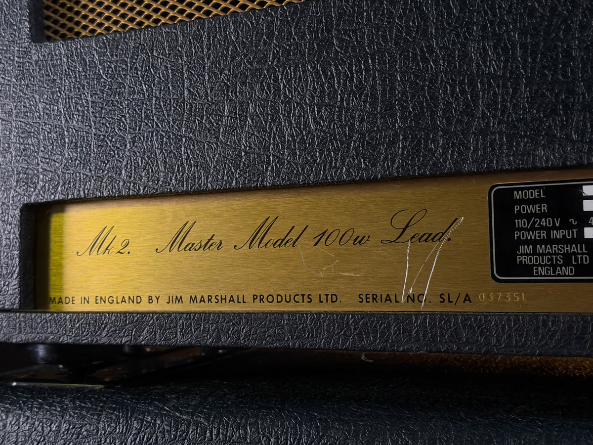 Marshall JMP 2203 Mk2 Master Model Lead 100-Watt Guitar Amp Head 1979 - Black – image 7
