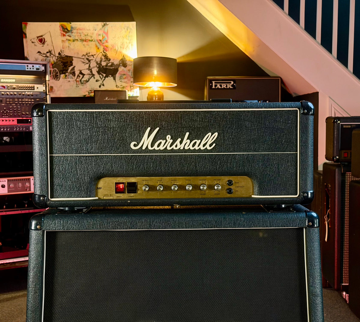 Marshall JMP 2203 Mk2 Master Model Lead 100-Watt Guitar Amp Head 1979 - Black – image 1