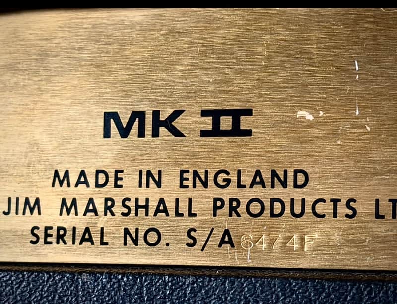 1974 Marshall JMP 1987 Mk II 50-Watt Head – Serviced