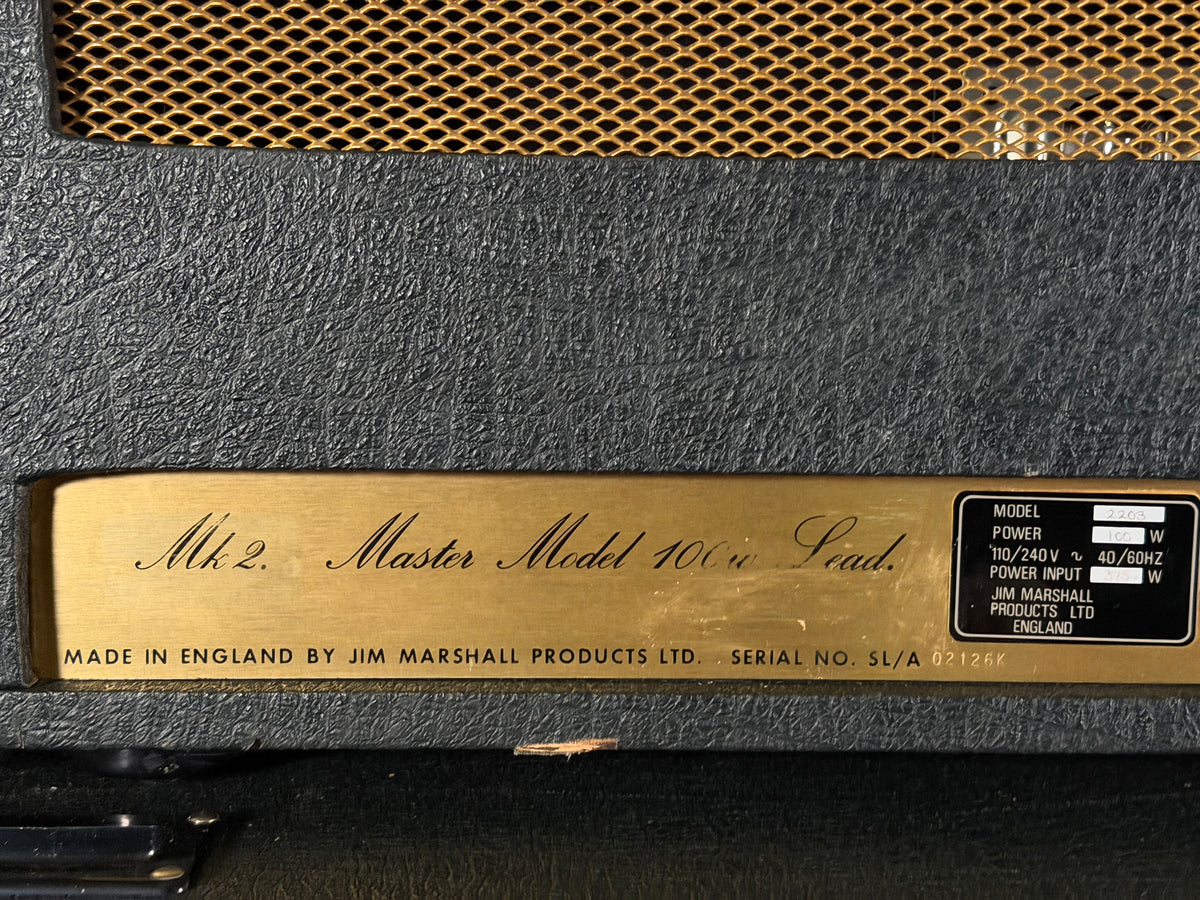 Marshall JMP 2203 Mk2 Master Model Lead 100-Watt Guitar Amp Head 1978 - Black – image 6