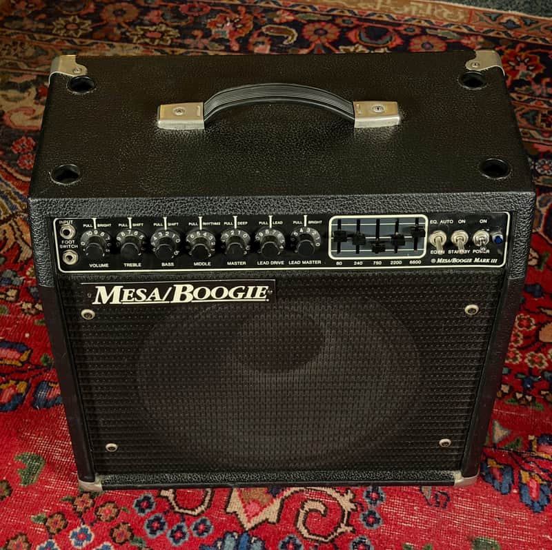Mesa Boogie Mark III Simul-Class 3-Channel 75-Watt 1x12" Guitar Combo 1988 - Blue Stripe – image 4