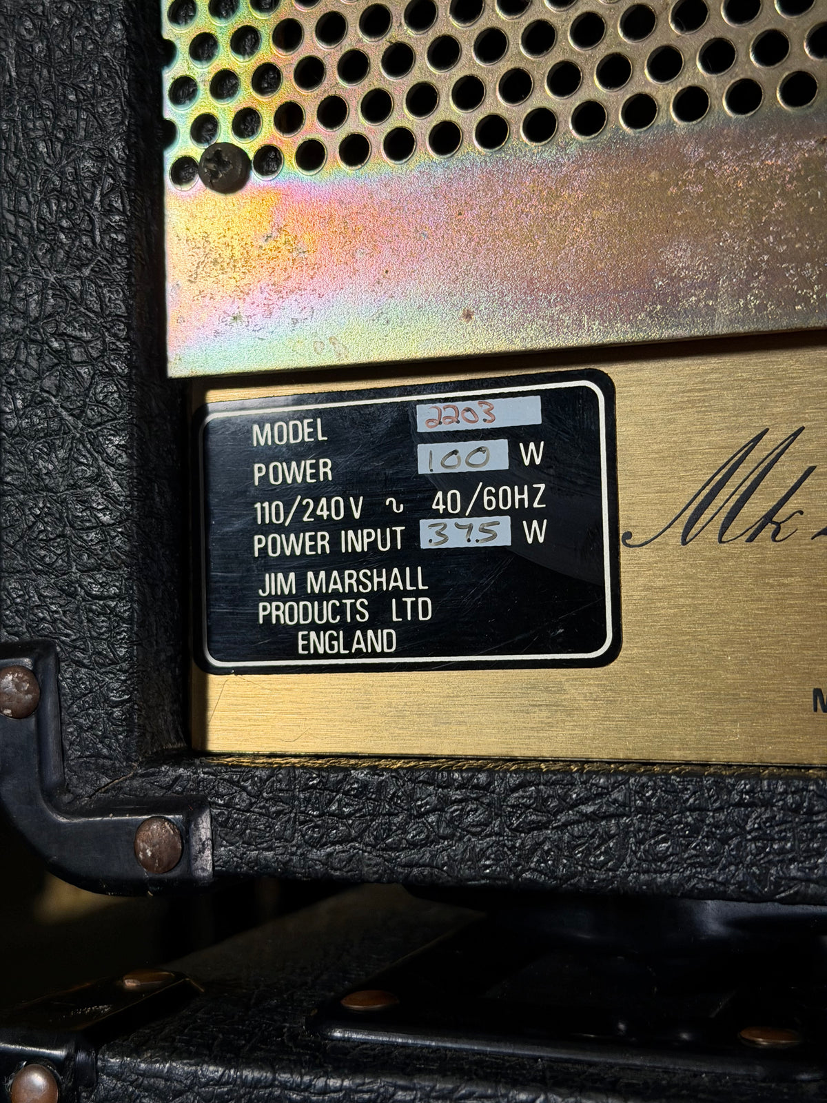 Marshall JCM 800 Lead Series 2203 100-Watt Master Volume Head 1985 - Black – image 6