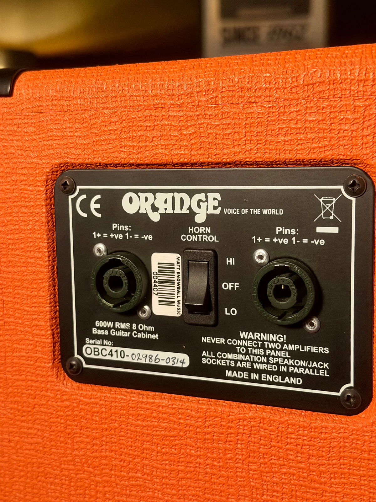 Orange OBC410 4x10 Bass Cabinet 2010s - Orange – image 5