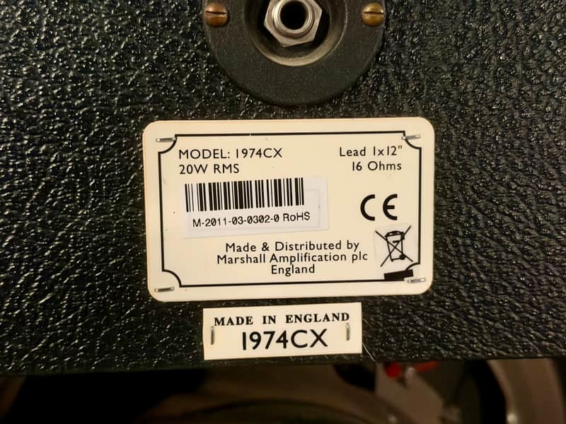 Marshall 1974CX 20-Watt 1x12" Guitar Speaker Cabinet 2011 - Black – image 6