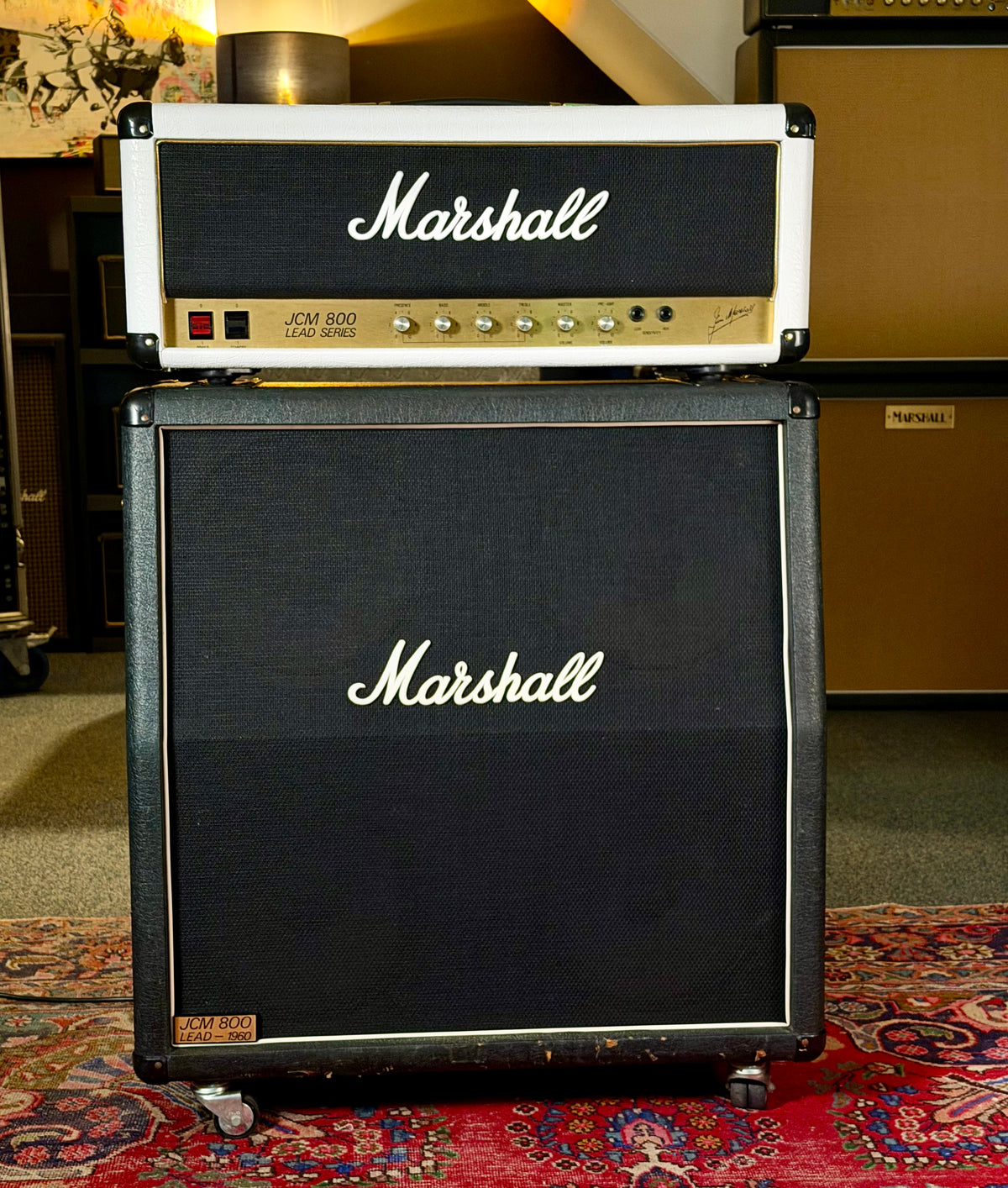 Marshall JCM 800 Lead Series Model 2204 50-Watt Master Volume Mk2 Head 1985 - White – image 2