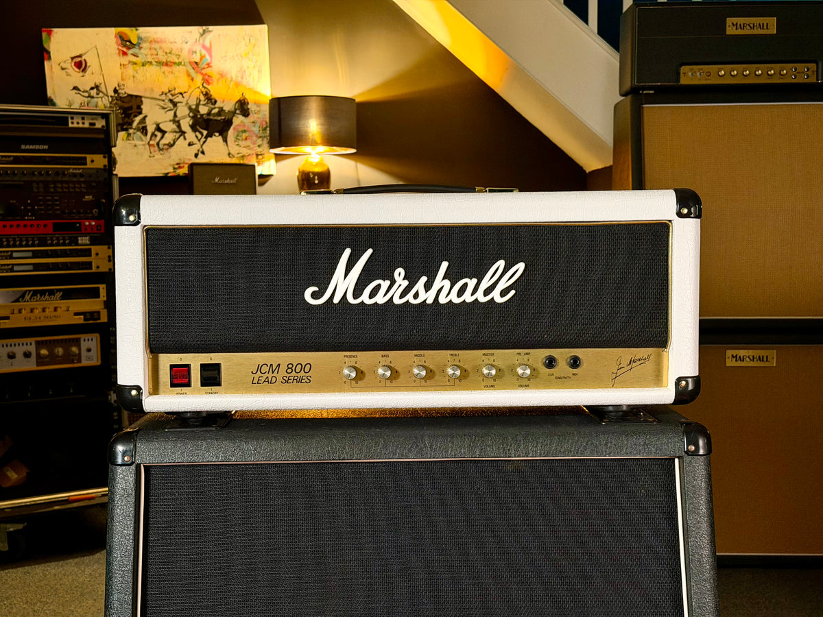 Marshall JCM 800 Lead Series Model 2204 50-Watt Master Volume Mk2 Head 1985 - White – image 1