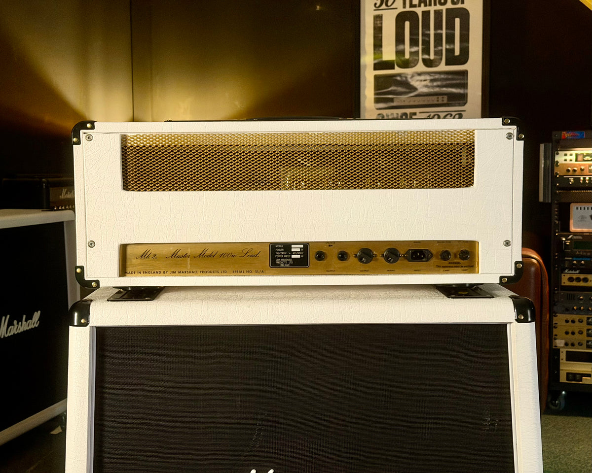 Marshall JMP 2203 Mk2 Master Model Lead 100-Watt Guitar Amp Head 1979 - White – image 4