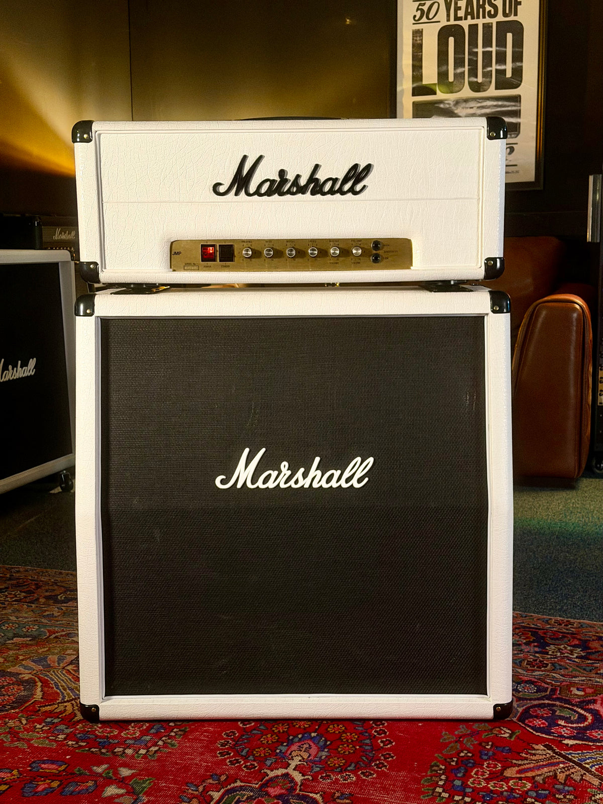 Marshall JMP 2203 Mk2 Master Model Lead 100-Watt Guitar Amp Head 1979 - White – image 2