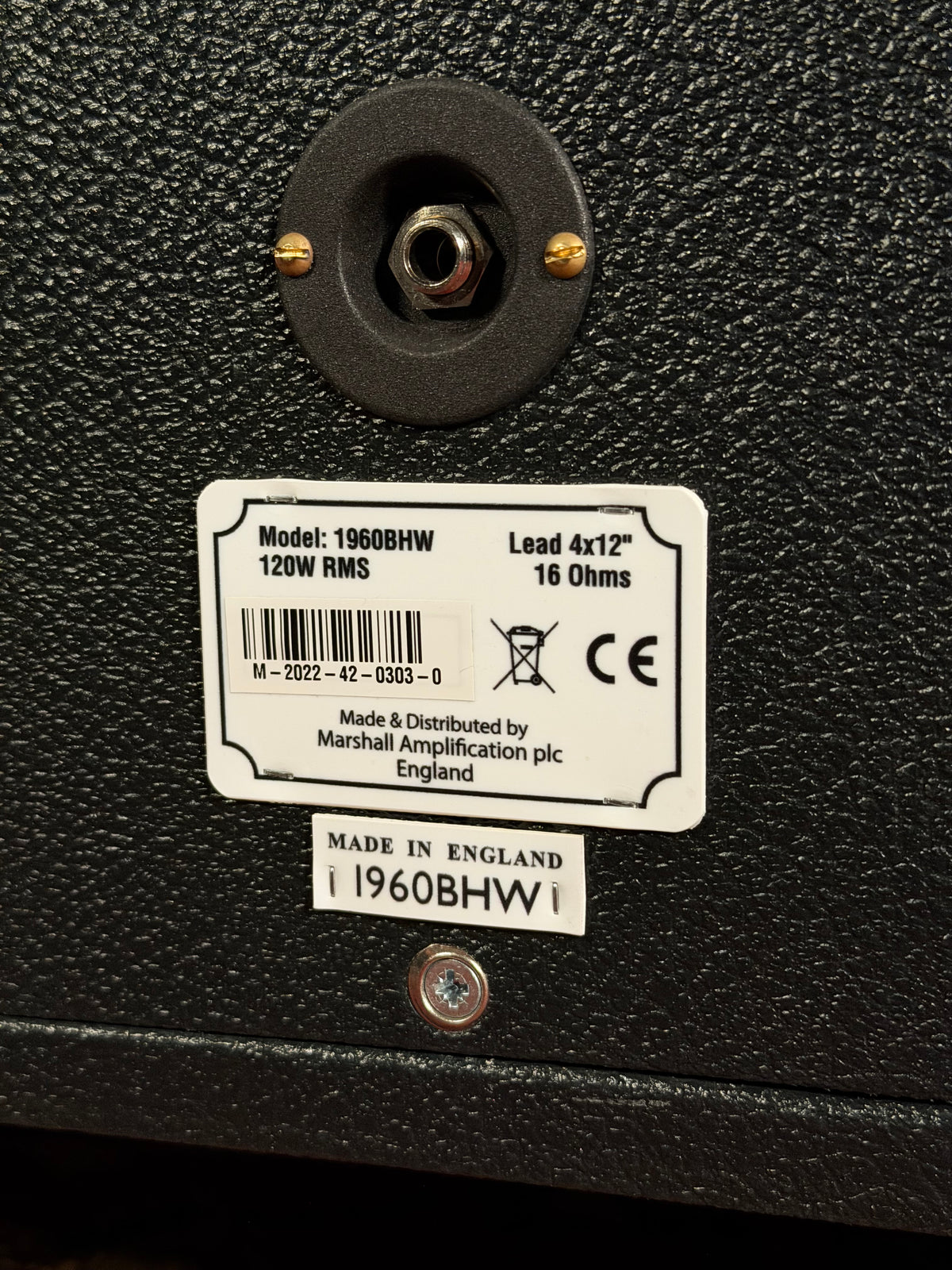 Marshall 1960BHW Handwired 120-Watt 4x12" Straight Guitar Speaker Cabinet - B-Stock – image 5