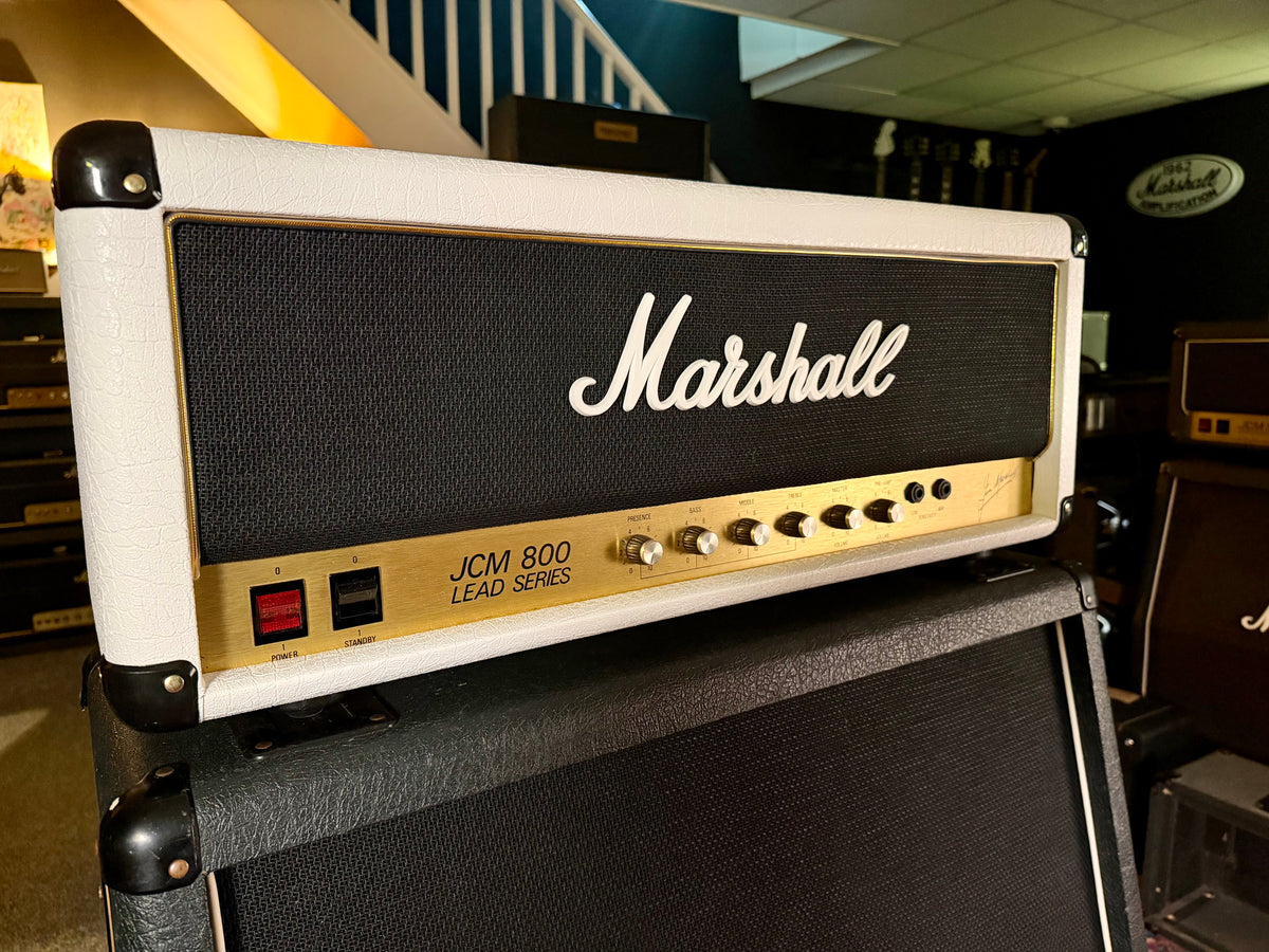 Marshall JCM 800 Lead Series Model 2204 50-Watt Master Volume Mk2 Head 1985 - White – image 3