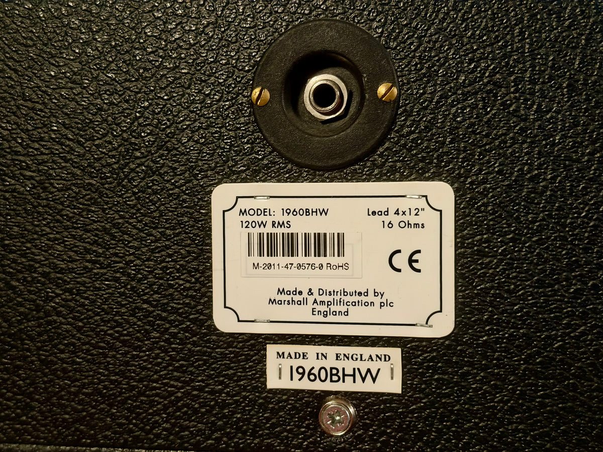 Marshall 1960BHW Handwired 120-Watt 4x12" Straight Guitar Speaker Cabinet - 2011 – image 5