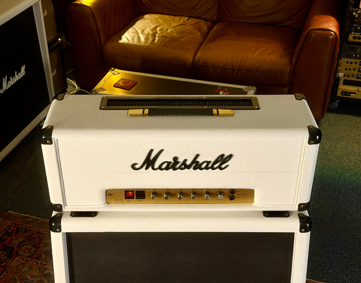 Marshall JMP 2203 Mk2 Master Model Lead 100-Watt Guitar Amp Head 1979 - White – image 3
